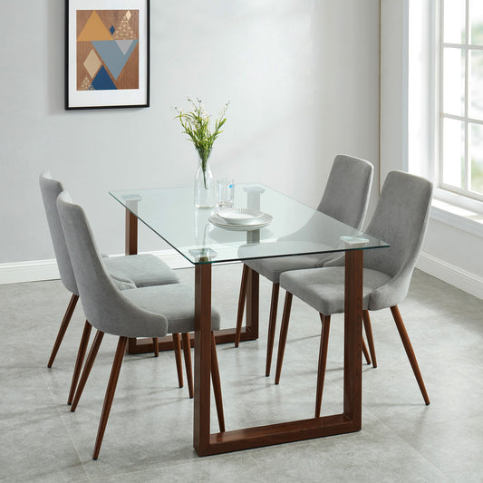 Franco/Cora 5pc Dining Set in Black with Grey Chair