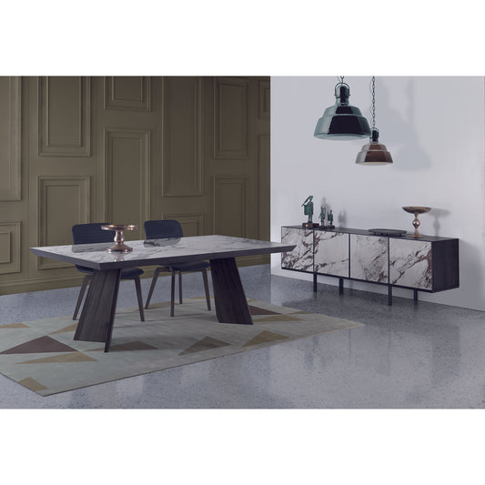 Materia Dining Table 95" Grey Black