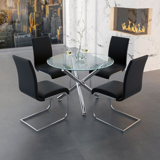 Solara II Round Dining Table in Chrome