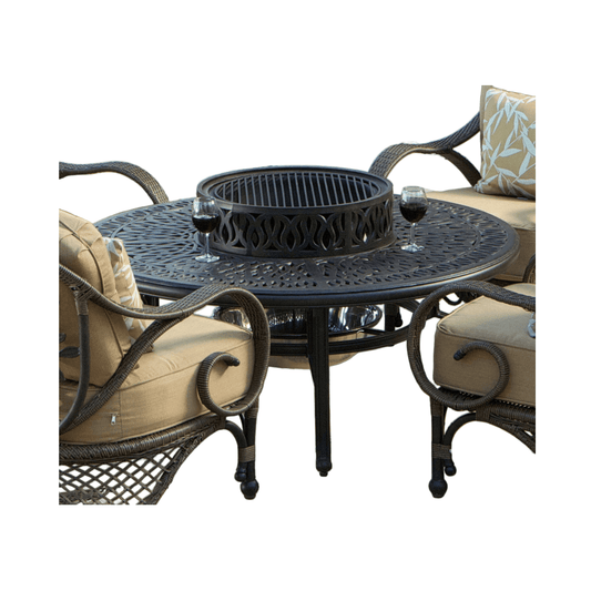 Grand Bonaire Weave Outdoor Fire Pit Table With Accessories (KIT)