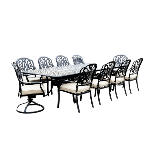 Elisabeth Extension Table with Dining Table Chairs Set of 11 (KIT)