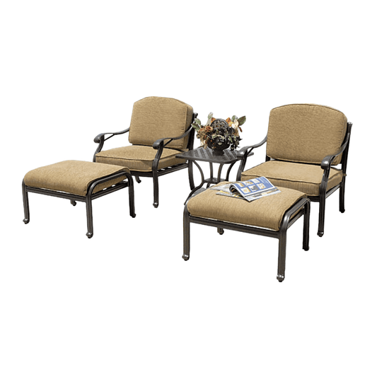 Savannah Outdoor Aluminum Club Chair Set of 5 (KIT)