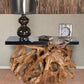 48 Inch Teak Root Console Black Resin