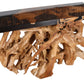 48 Inch Teak Root Console Black Resin