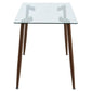 Abbot/Cora 5pc Dining Set in Walnut with Beige Chair