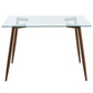 Abbot/Cora 5pc Dining Set in Walnut with Beige Chair