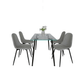 Abbot/Olly 5pc Dining Set in Black with Grey Chair