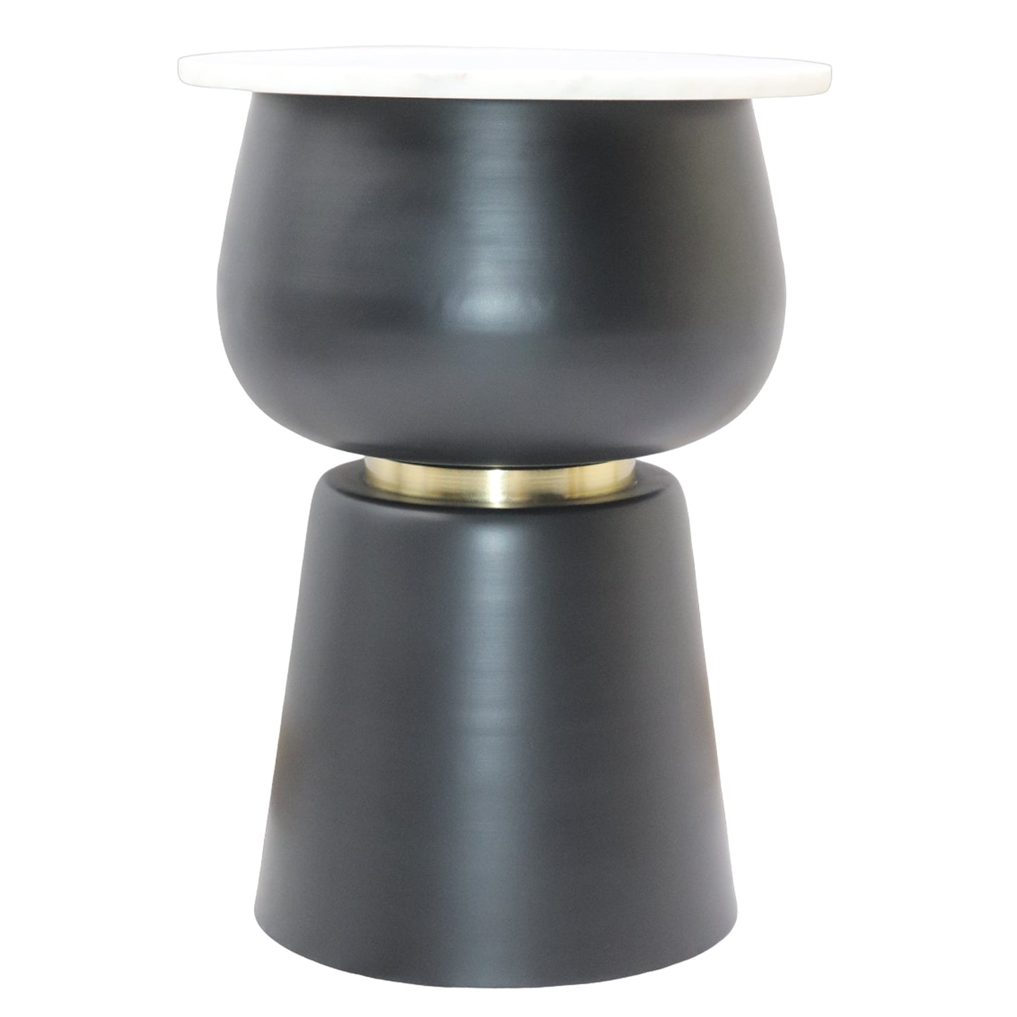 Alora Accent Table in Black and White and Brushed Gold