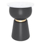 Alora Accent Table in Black and White and Brushed Gold