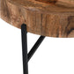 Blox Round Accent Table in Natural and Black