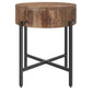 Blox Round Accent Table in Natural and Black