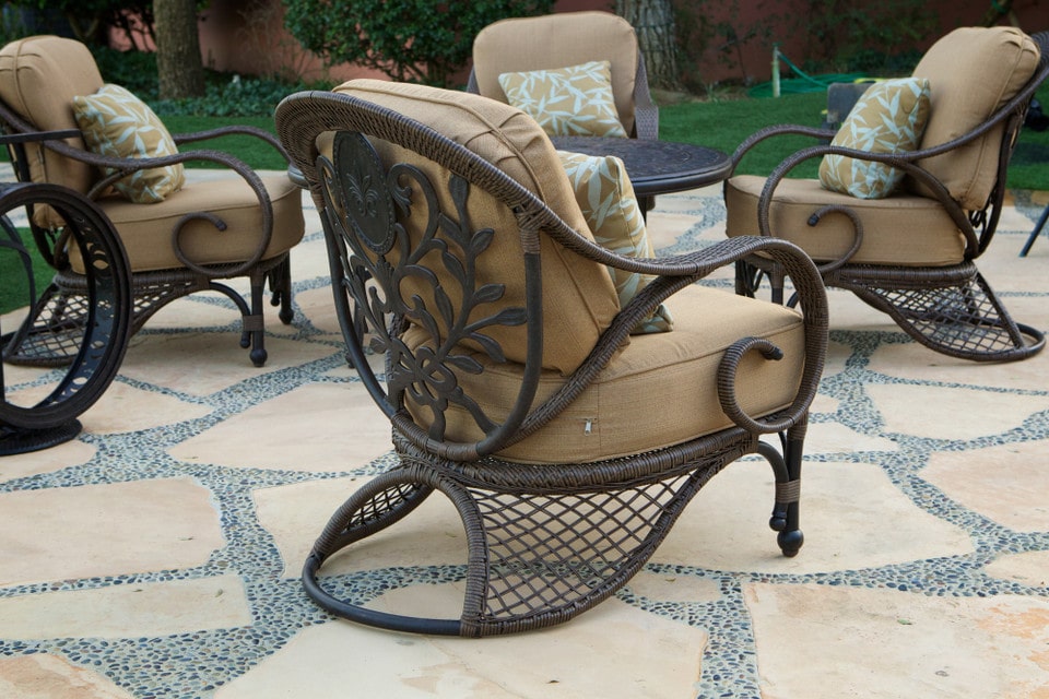 Grand Bonaire Weave 6 Piece All Inclusive Outdoor Firepit Set (KIT)