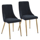 Carmilla 5pc Dining Set in Aged Gold with Black Chair