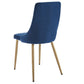 Carmilla 5pc Dining Set in Aged Gold with Blue Chair