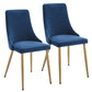 Carmilla 5pc Dining Set in Aged Gold with Blue Chair