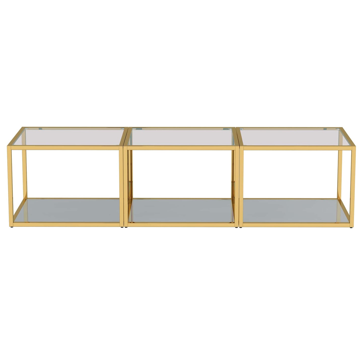 Casini 3pc Small Coffee Table Set in Gold