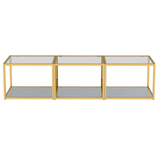 Casini 3pc Small Coffee Table Set in Gold