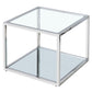 Casini Large Square Coffee Table in Silver