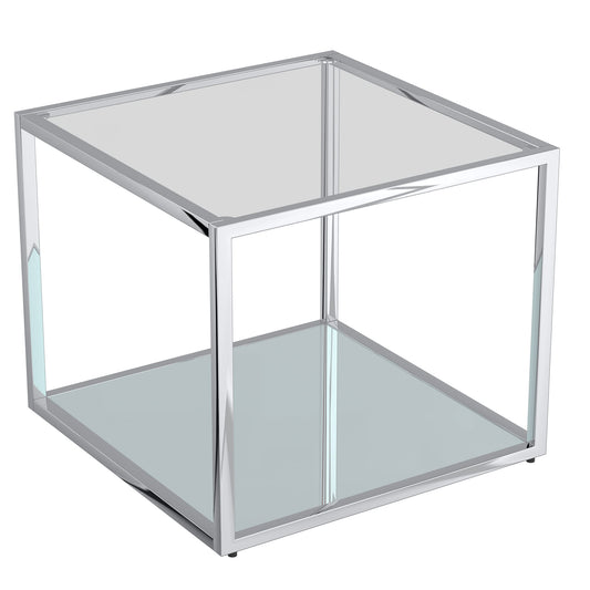 Casini Large Square Coffee Table in Silver