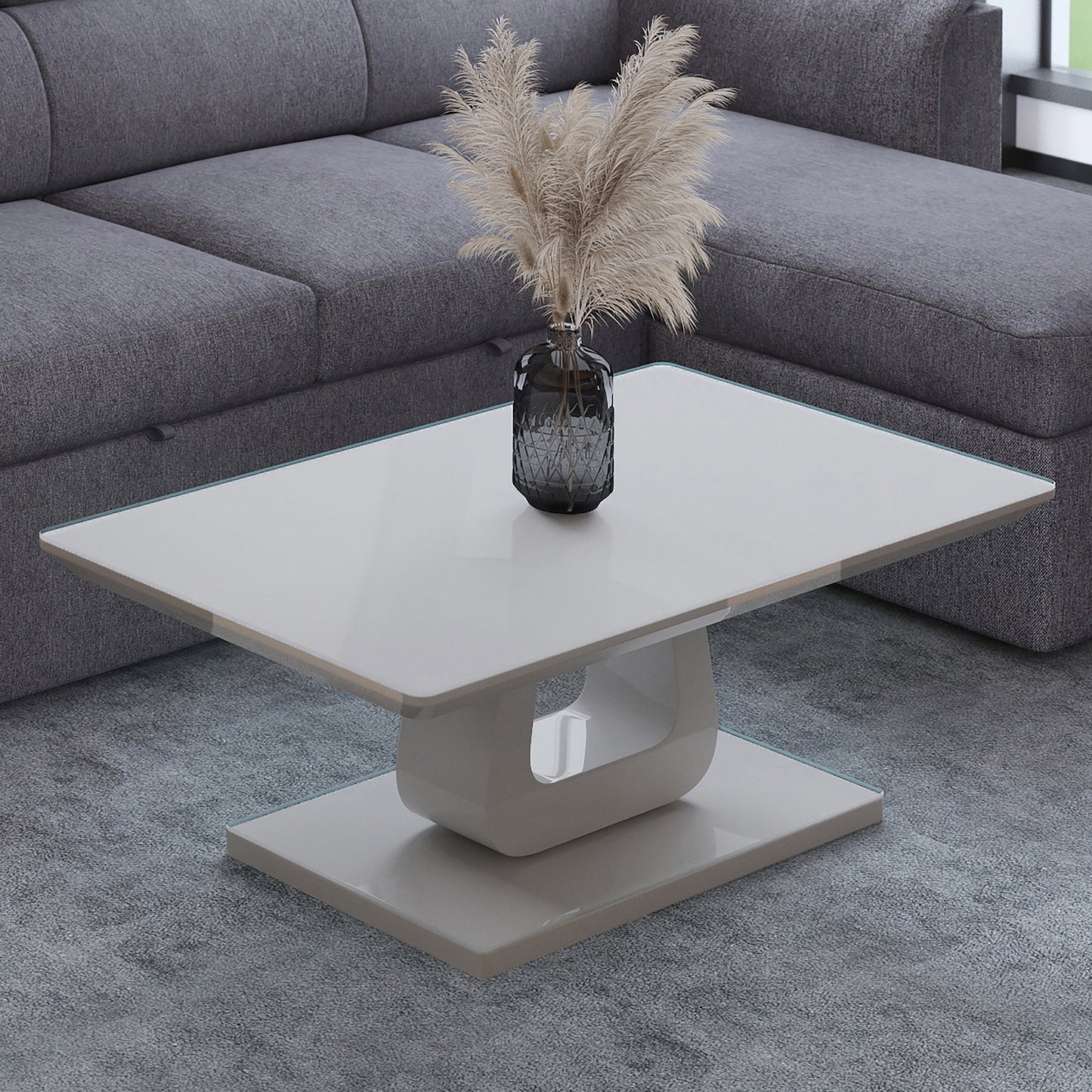 Corvus Rectangular Coffee Table in Warm Grey