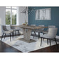 Eclipse/Silvano 7pc Dining Set in Oak with Grey Chair