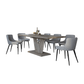 Eclipse/Bianca 7pc Dining Set in Oak with Black & Grey Chair