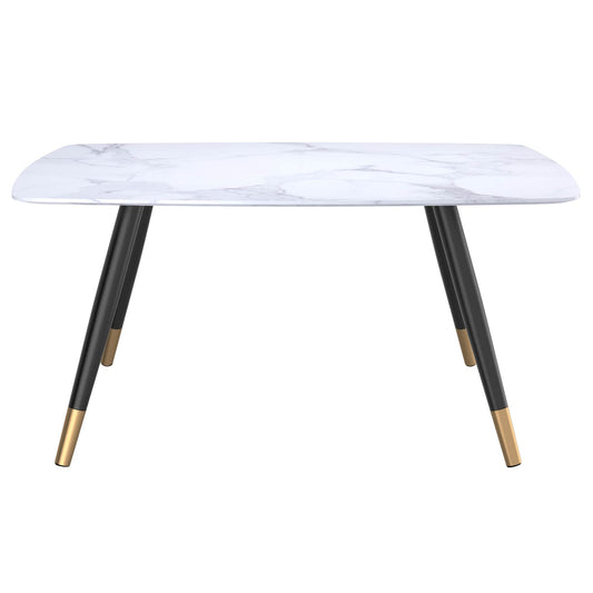 Emery Rectangular Dining Table in White and Black