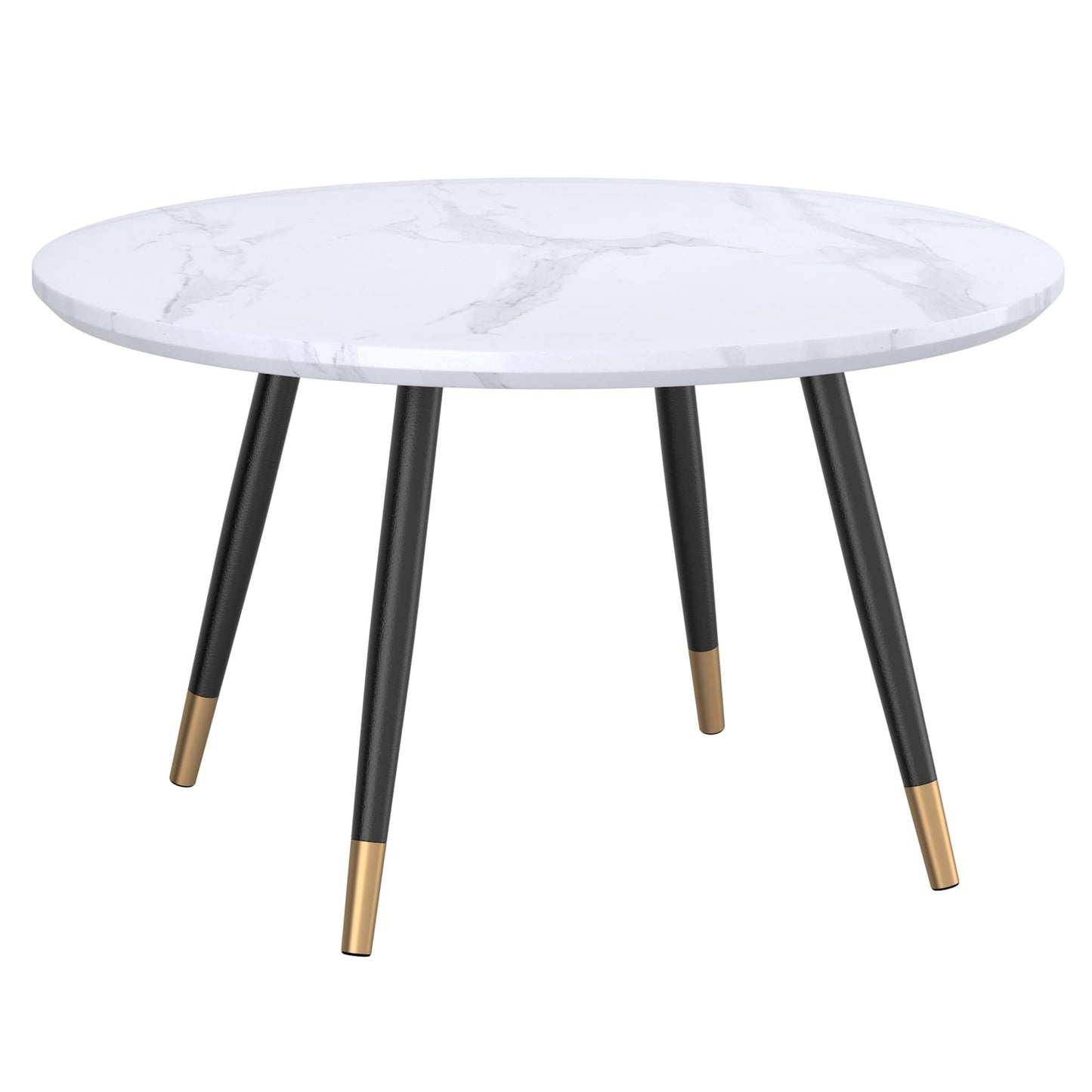 Emery Round Coffee Table in White and Black