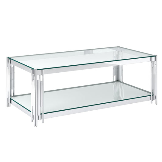 Estrel Rectangular Coffee Table in Silver