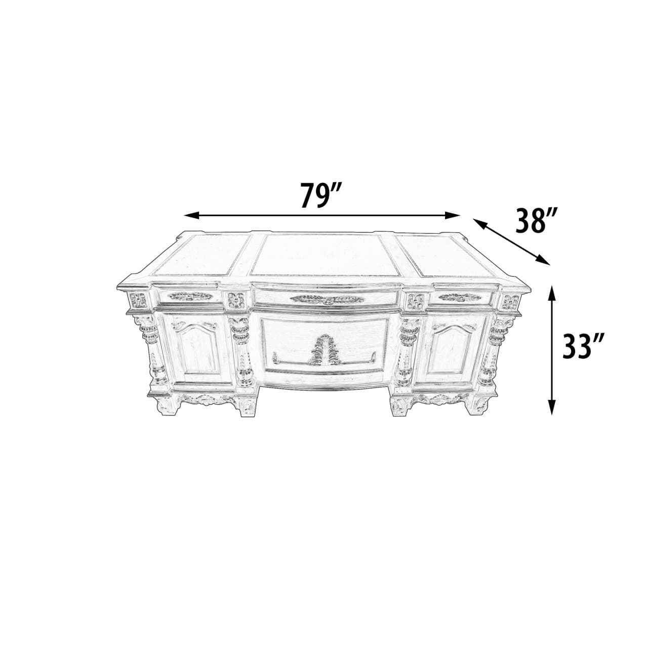 Monarch Mahogany Executive Desk VC (KIT)