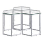 Fleur 3pc Accent Table Set in Silver