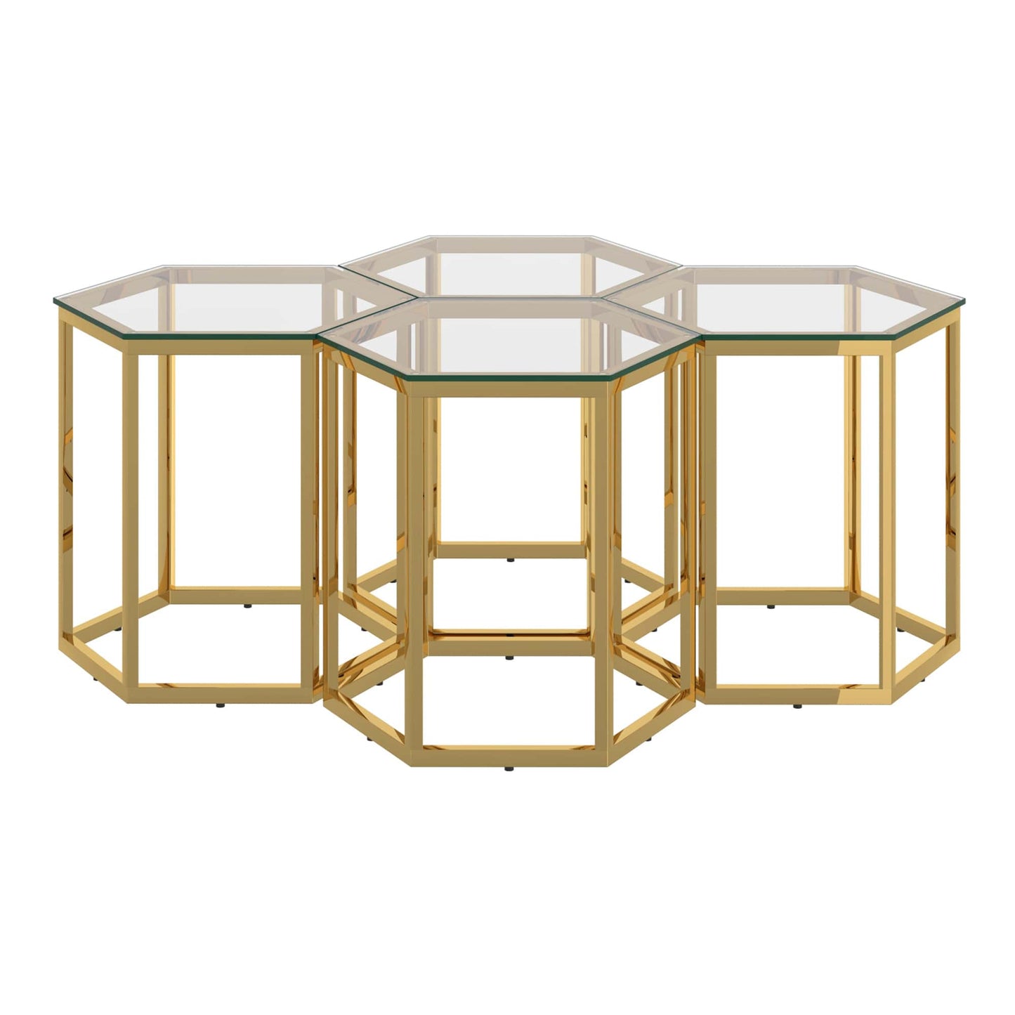 Fleur 4pc Accent Table Set in Gold