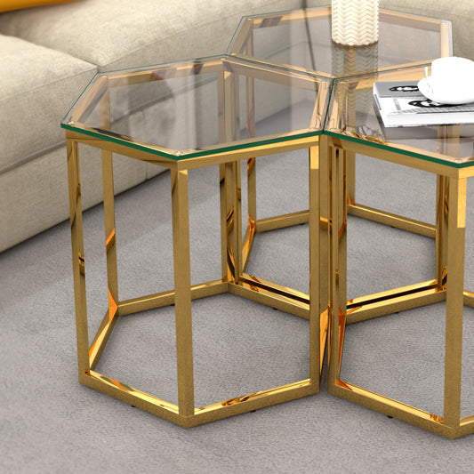 Fleur Accent Table in Gold