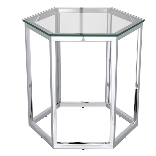 Fleur Accent Table in Silver