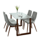 Franco/Cora 5pc Dining Set in Black with Grey Chair