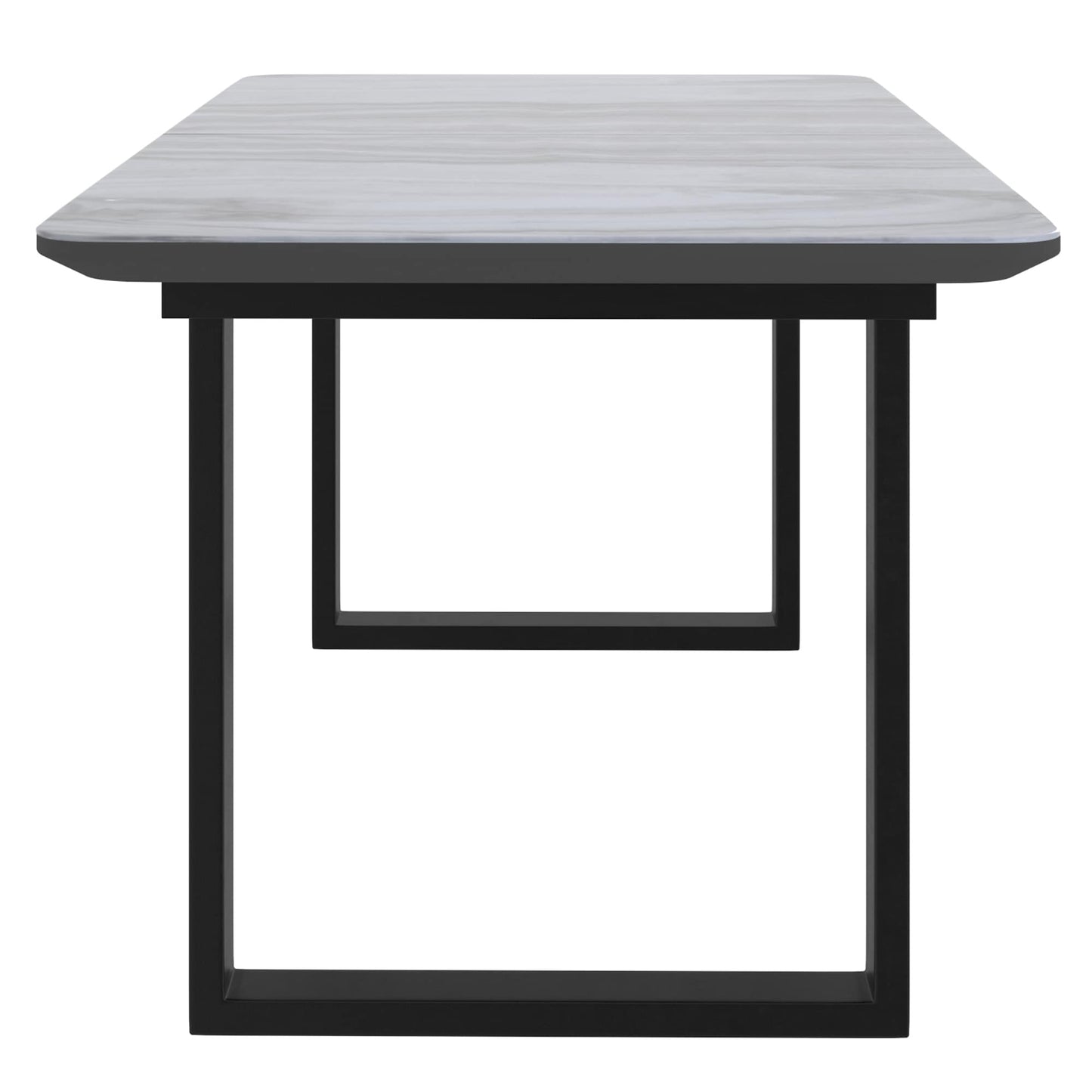 Gavin Dining Table w/ Extension in Black and Faux Marble