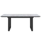 Gavin Dining Table w/ Extension in Black and Faux Marble