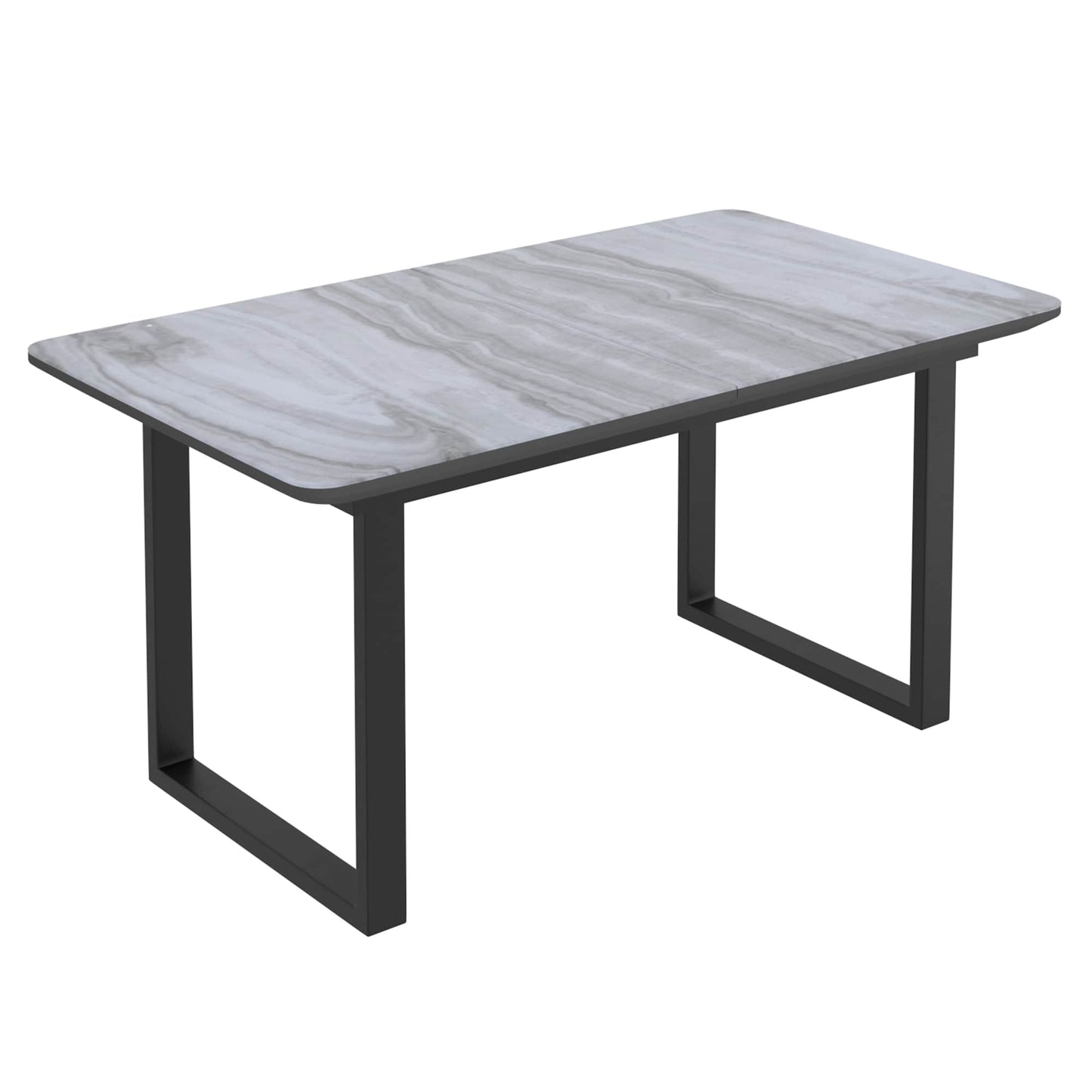 Gavin Dining Table w/ Extension in Black and Faux Marble