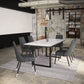 Gavin Dining Table w/ Extension in Black and Faux Marble