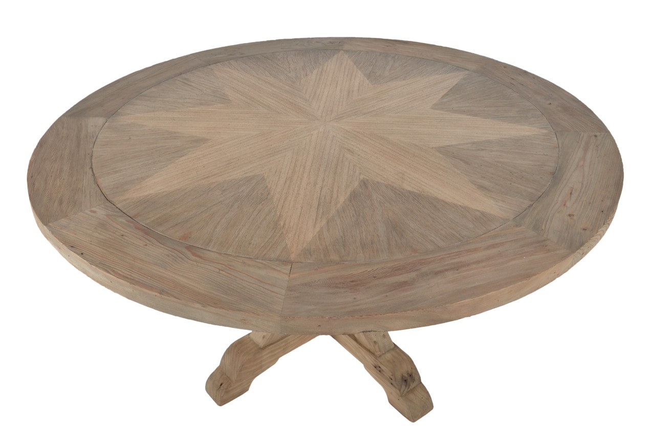 Inverness Farmhouse Reclaimed Pine 60 Inch Round Table Dining Set 5