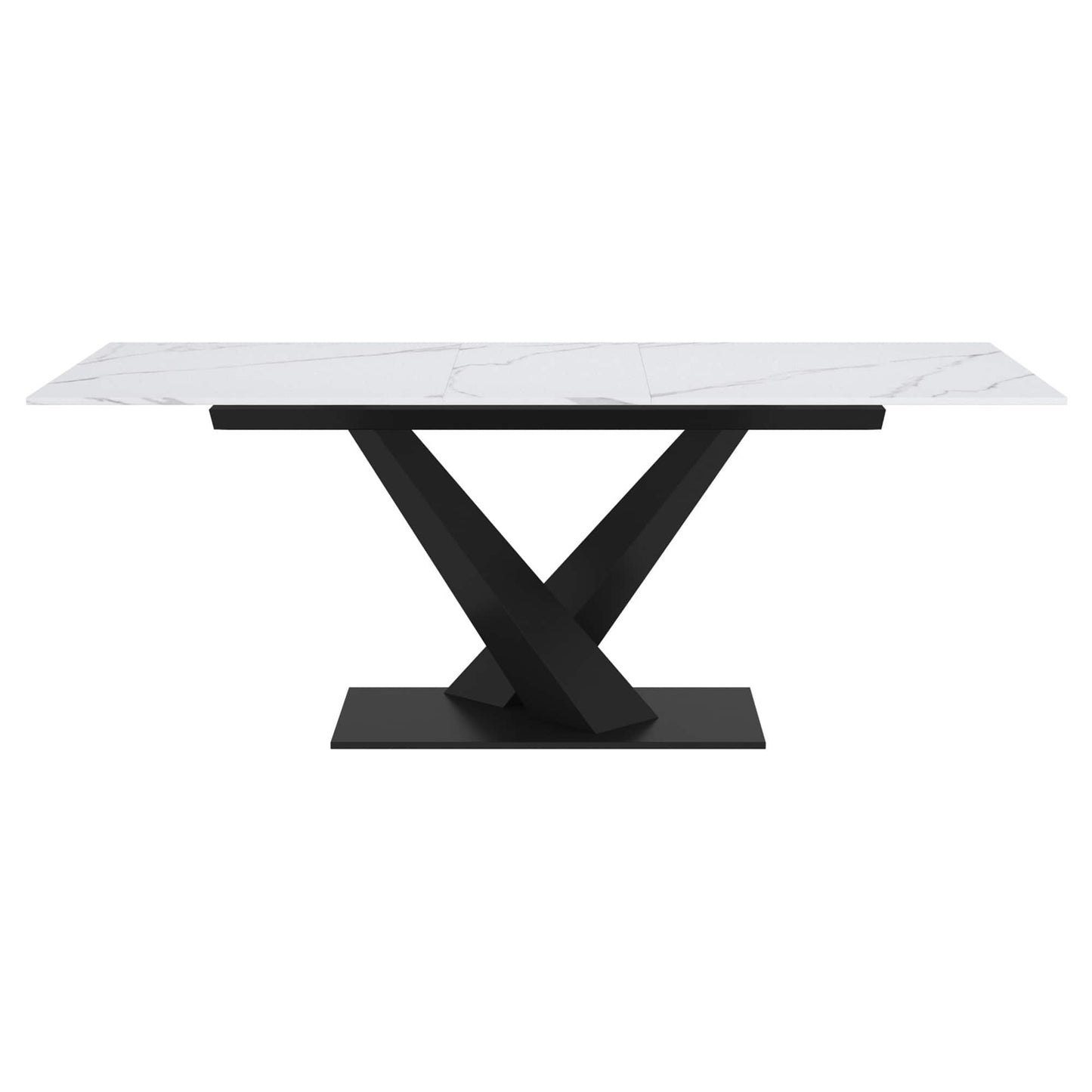 Julius Dining Table w/ Extension in White and Black