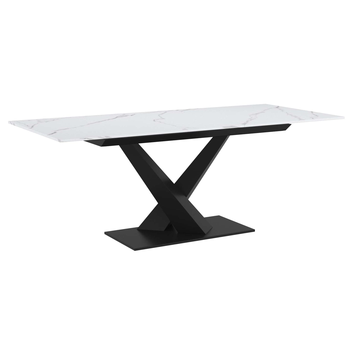 Julius Dining Table w/ Extension in White and Black