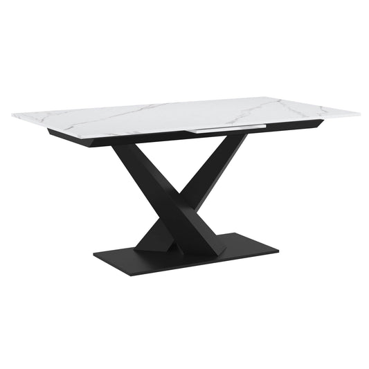 Julius Dining Table w/ Extension in White and Black