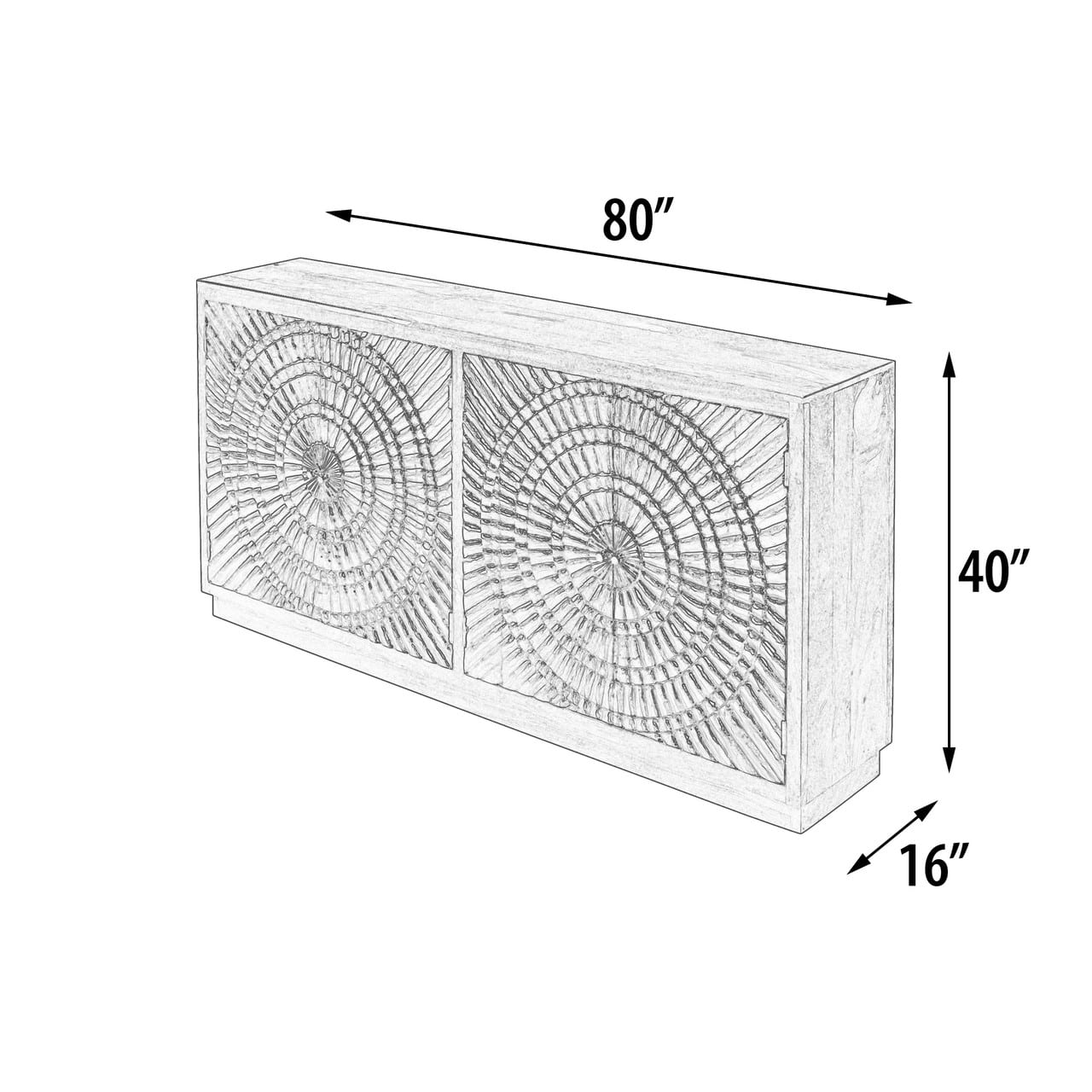 Modern Mango Aluminum Credenza