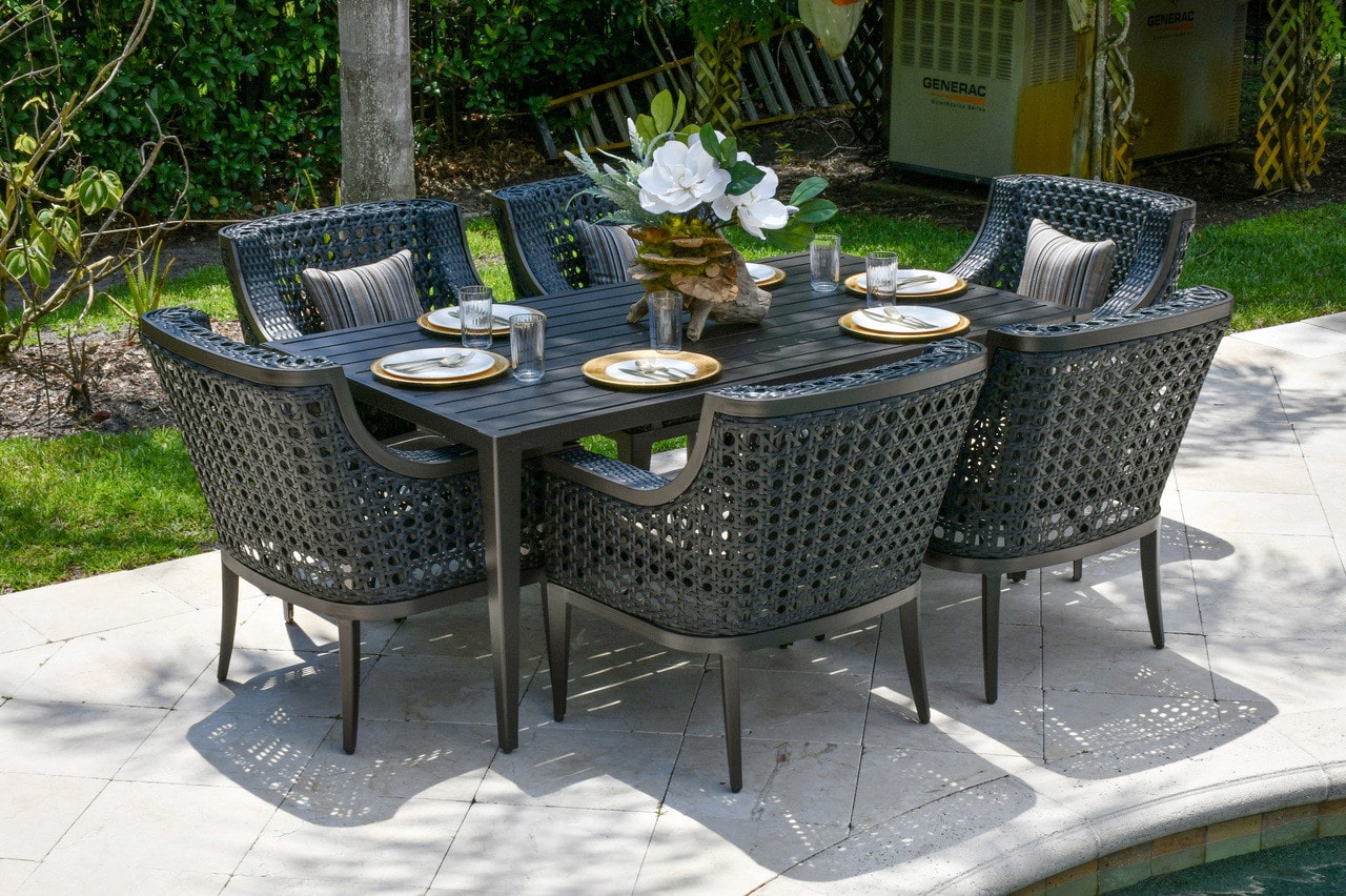 Monterey Outdoor Dining Table Set Of 7 (KIT)