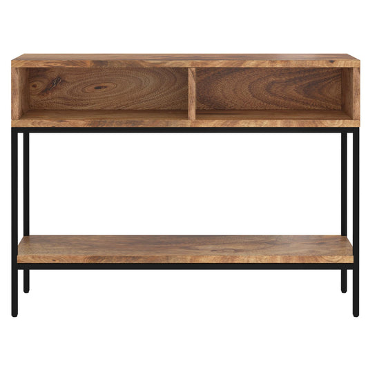 Ojas Console Table in Natural Burnt and Black