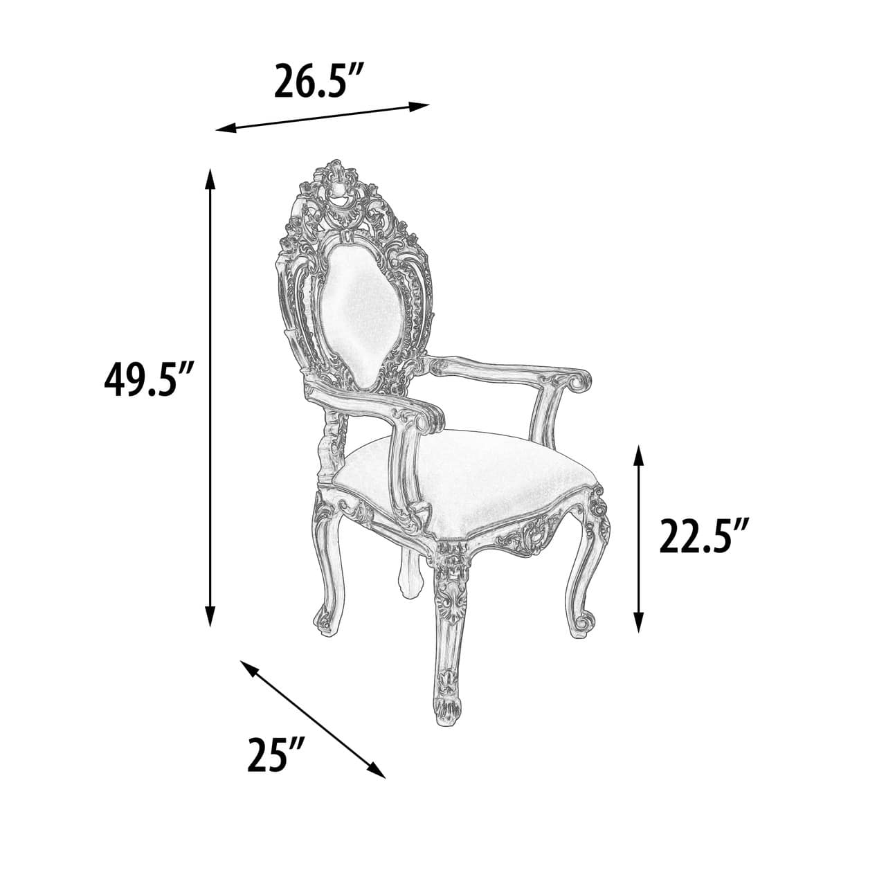 Platine Rococo Dining Table Set of 9