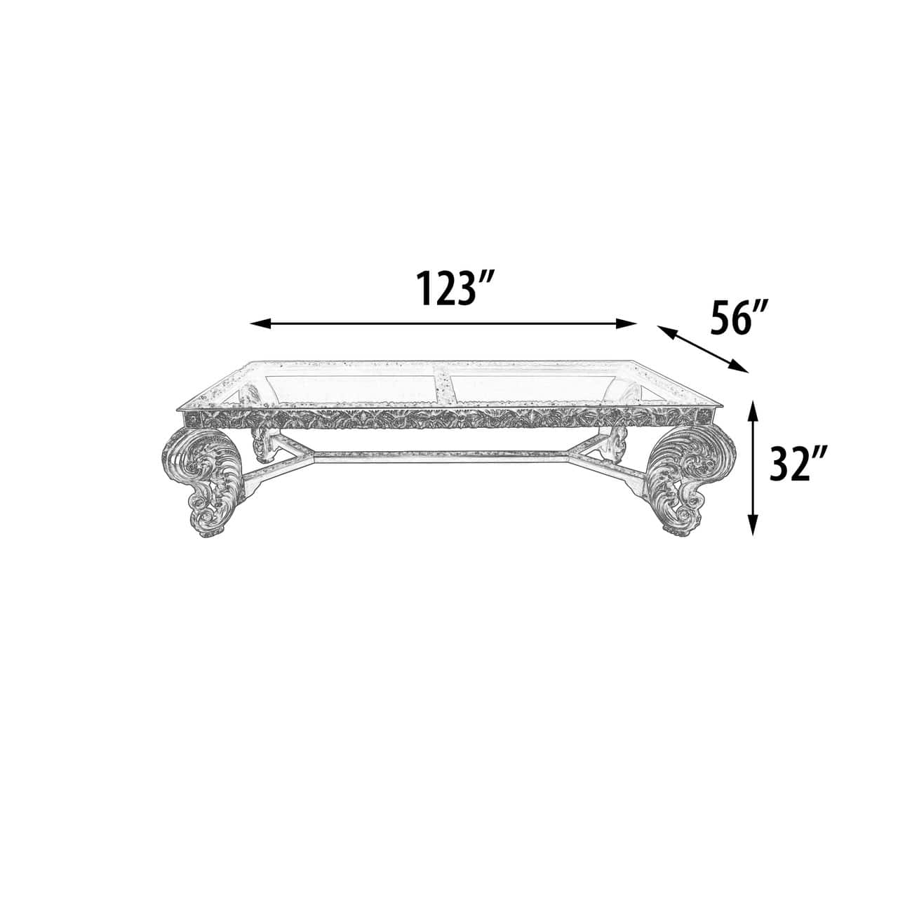 Platine Rococo Dining Table Set of 9