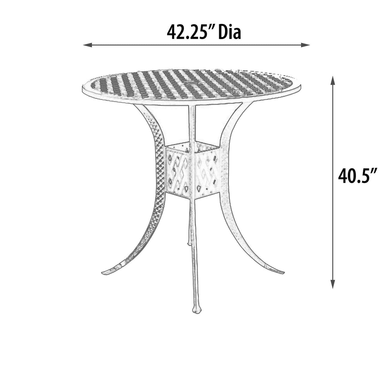 Savannah Outdoor Aluminum Round Bar Table