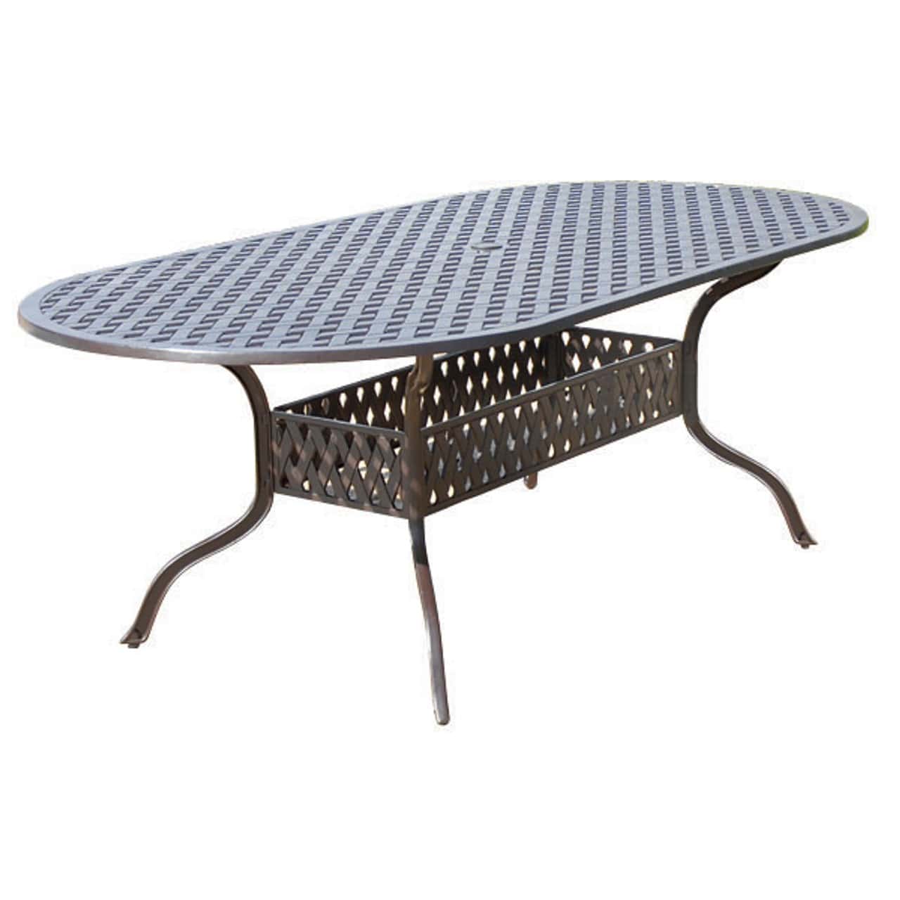 Savannah Outdoor Aluminum Oval Dining Table Set of 7 (KIT)